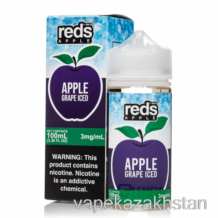 Vape Disposable ICED GRAPE - Reds Apple E-Juice - 7 Daze - 100mL 6mg